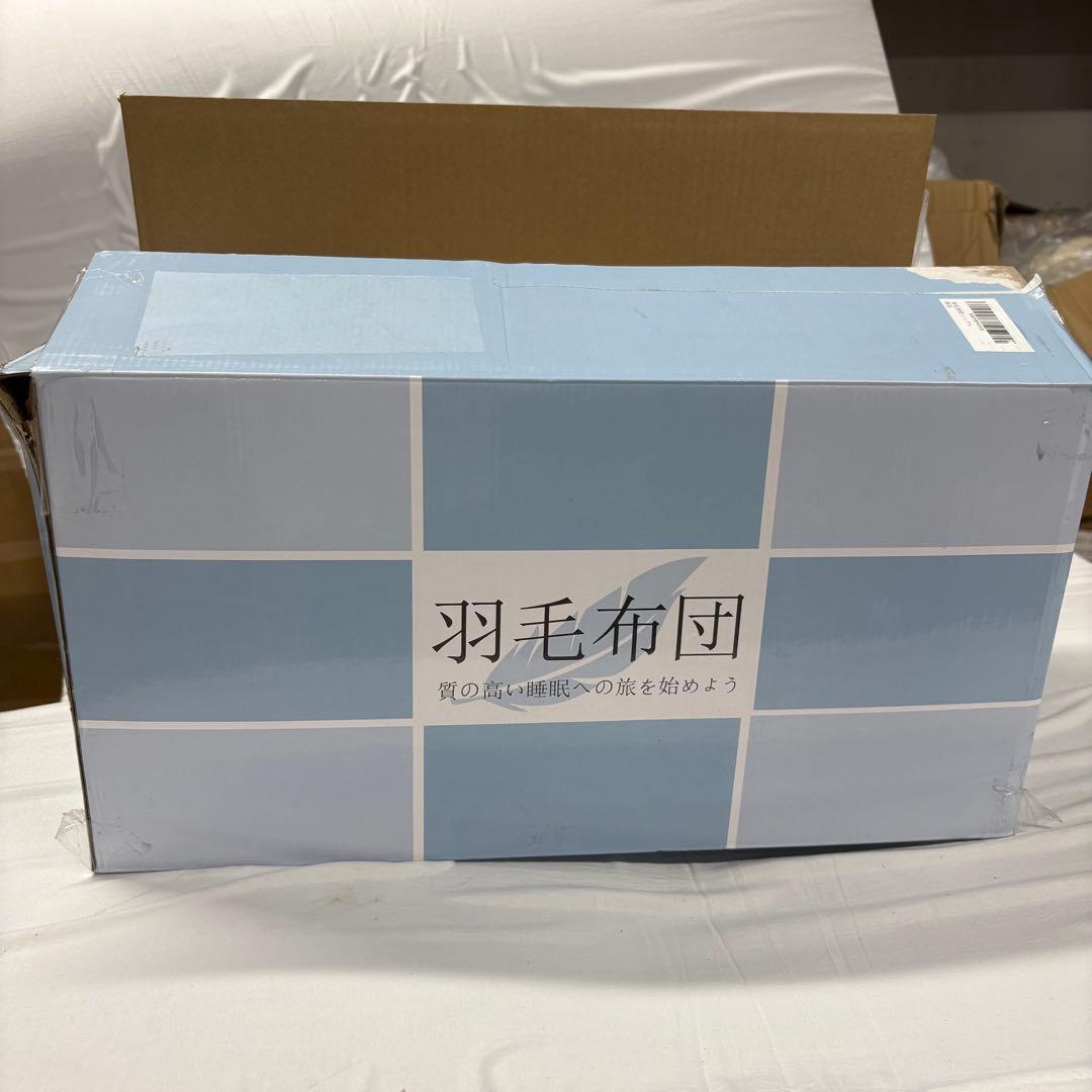 19開封済み　羽毛布団　150x210cm シングル　掛け布団　100％羽毛 昭和西川 羽毛布団 日本製 詰め物1.1kg シングルロング 150×210cm