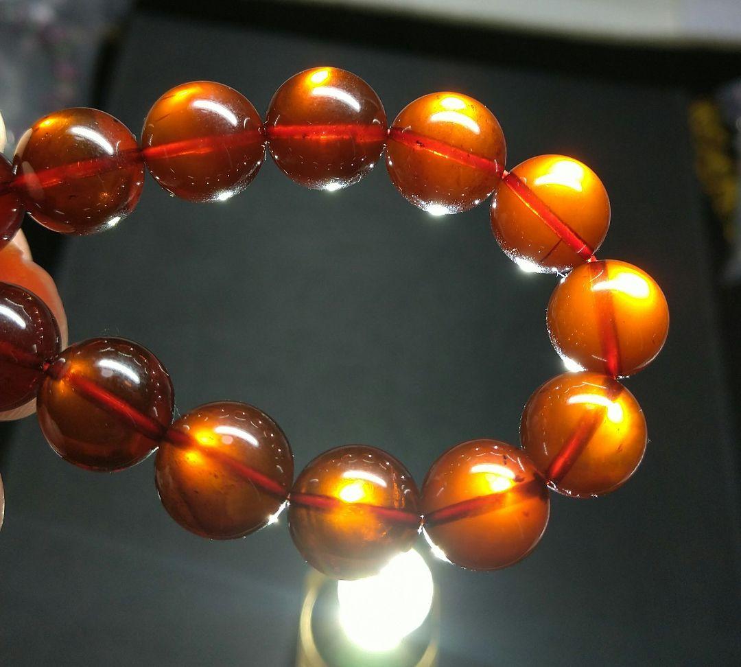 専用【高品質】レッドアンバー《琥珀》１１㎜　ブレスレット　美品　希少
