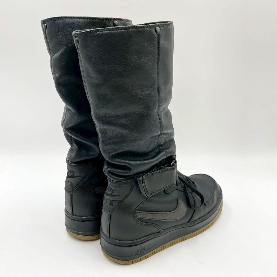 ナイキ スニーカー エアフォース1 アップステップ 黒 23.5cm Y1458