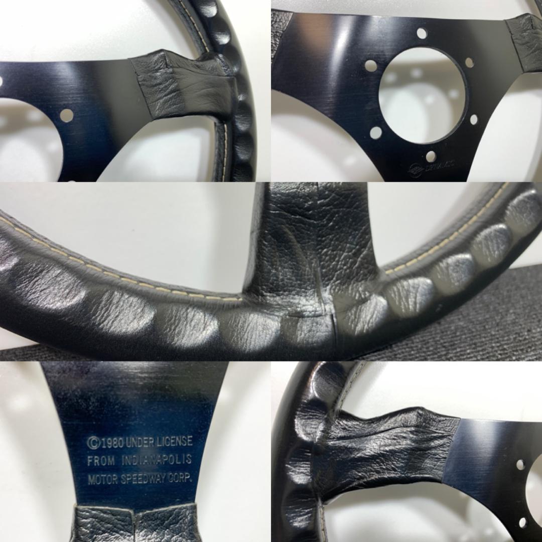 希少 当時物 フジダイナミック INDY500 レザーステアリング 美品