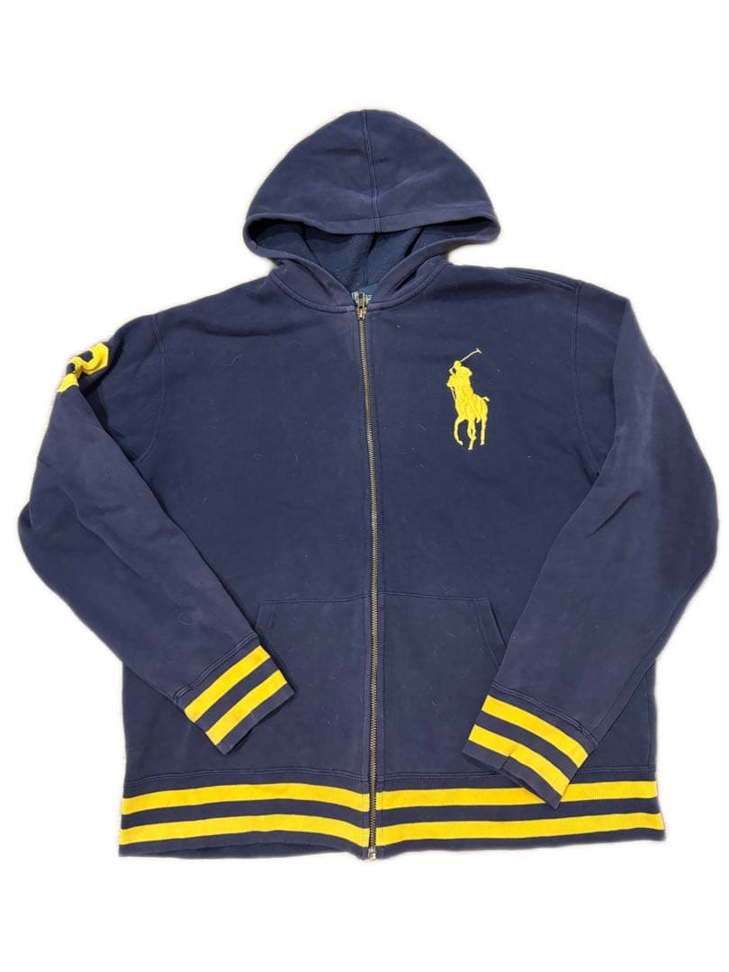 90s Polo by Ralph Lauren短丈ジップパーカー ビックポニー - メルカリ