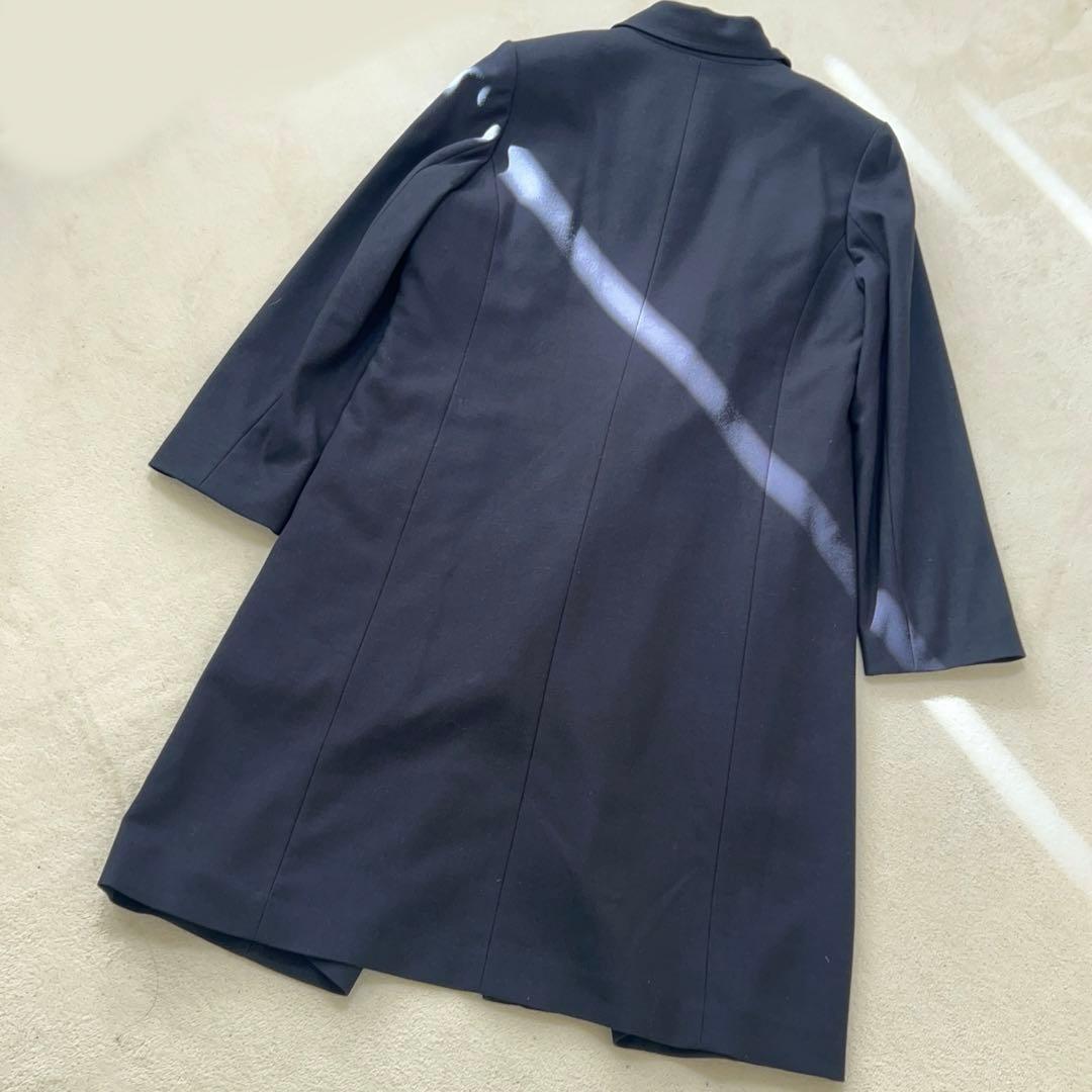新品同様 お受験 ロングコート S 7号 ネイビー 紺 入学式 エスコ