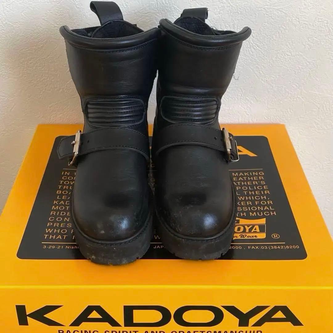 KADOYA カドヤ バイクブーツ 22.5cm 黒　厚底ブーツ