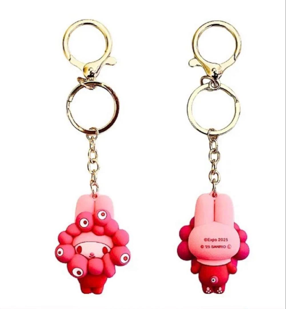 サンリオ推しカラー ミャクミャクキーホルダー マイメロ 新大阪駅構内