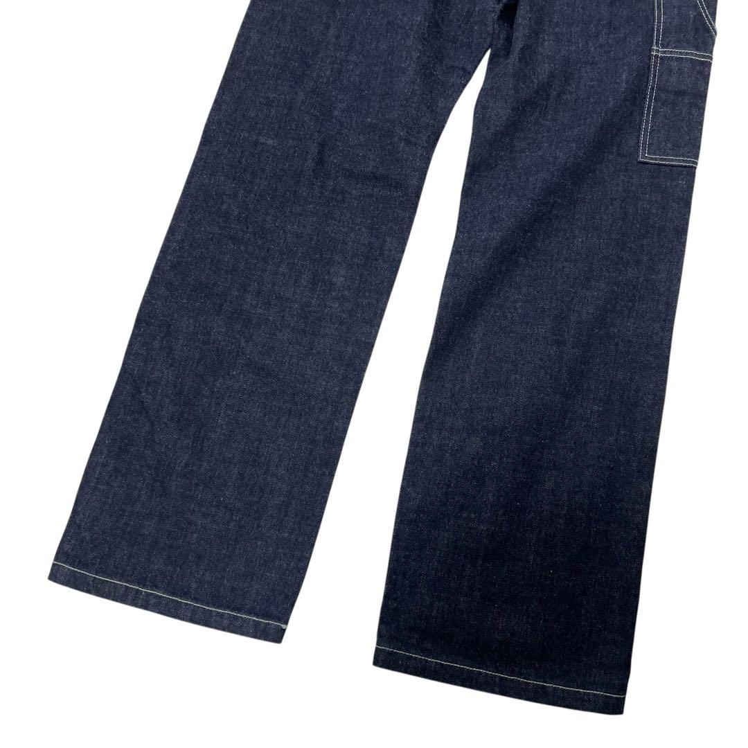 未使用タグ付 児島ジーンズ サロペット つなぎ M インディゴ 赤耳 日本