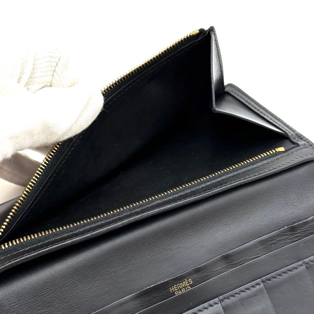 極上美品✨HERMES エルメス べアン カーフ ブラック 財布 P26