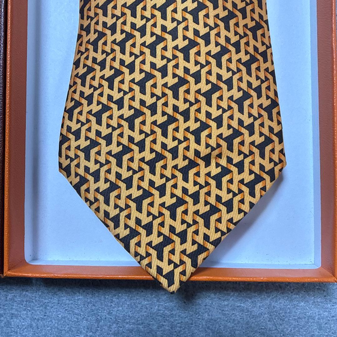 美品 エルメス ネクタイ オレンジ H柄 シルク 派手 - メルカリ