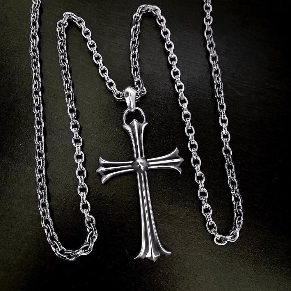 ラージクロス ネックレス メンズ シルバー ベビーファット タイニー