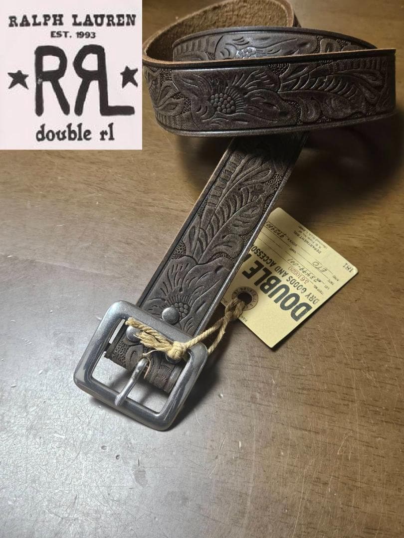 【新品未使用】RRL アメリカンヴィンテージエンボス加工 ブラウンベルト Yahoo!オークション -「rrl ベルト」の落札相場・落札価格