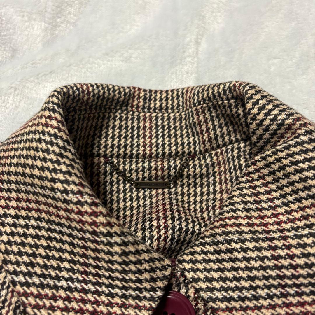 Lily Brown レザーパイピングケープコート 千鳥柄 - メルカリ