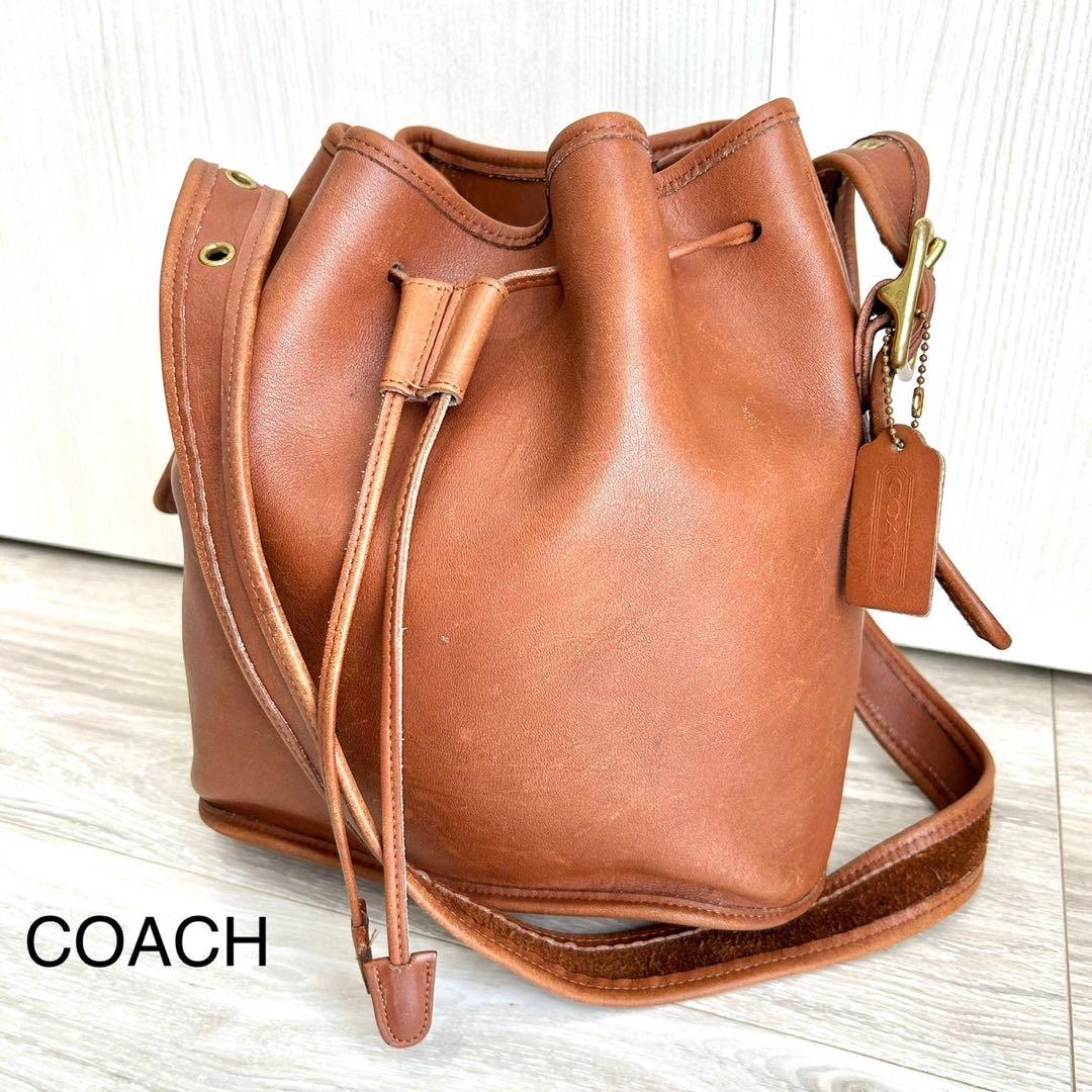 オールドコーチ USA製 レザー 巾着 ショルダーバッグ コーチ 9952