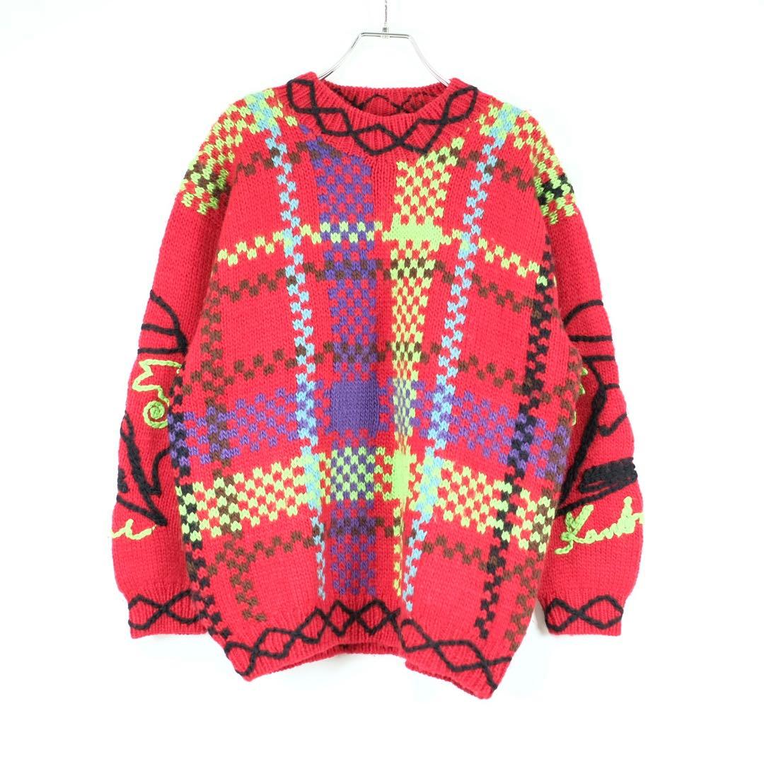 1980s 山本寛斎 KANSAI O2 立体刺繍 ウールニット セーター - メルカリ
