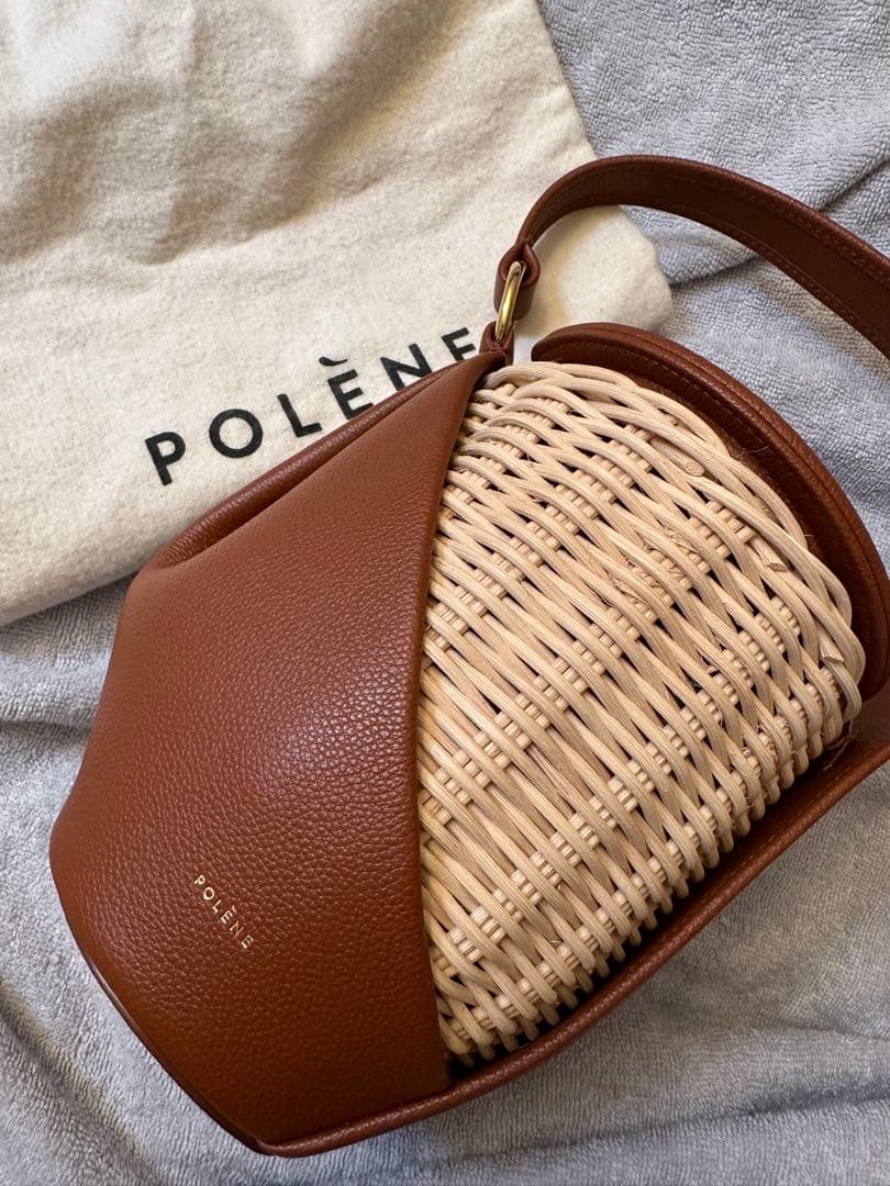 美品】POLENE ポレーヌ YKE レザー カゴバッグ リゾート - メルカリ