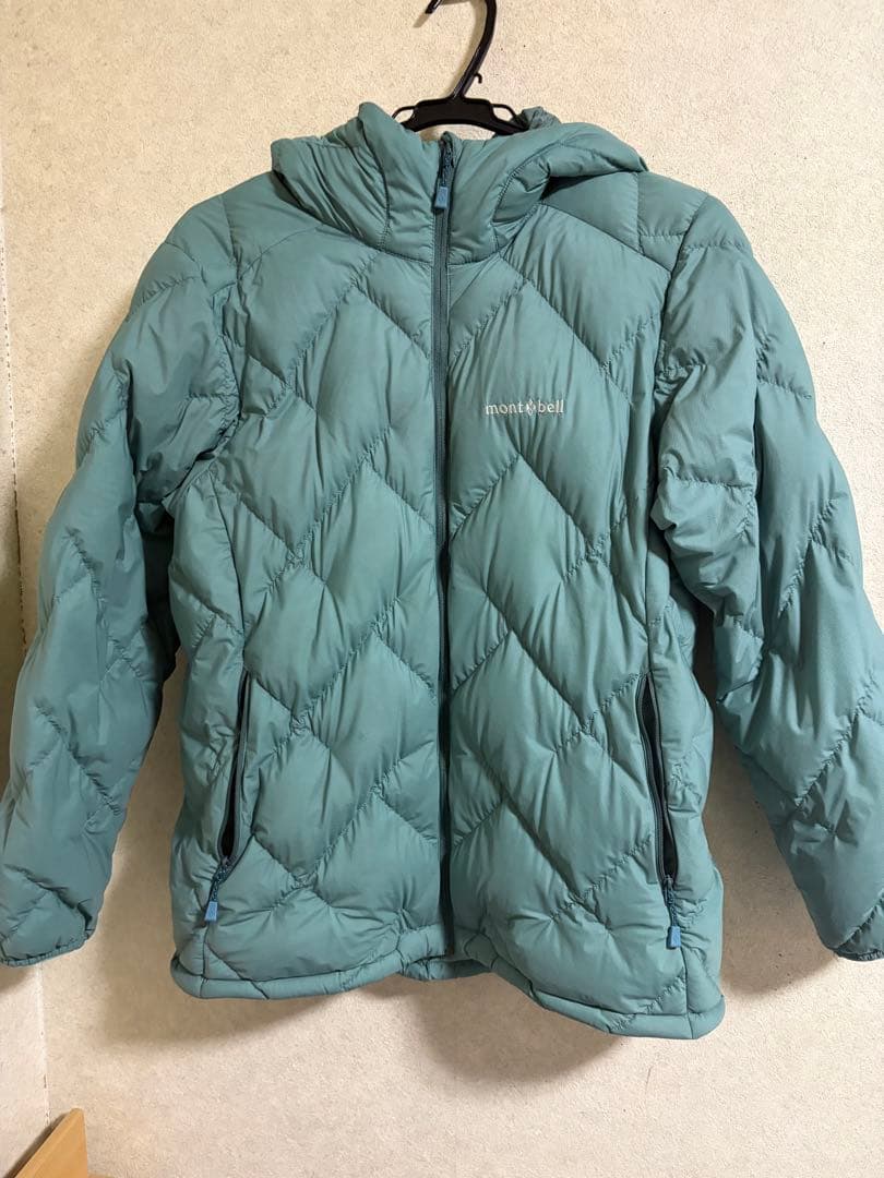 水色mont-bell ネージュダウンパーカ ドローコード付き L-R - メルカリ