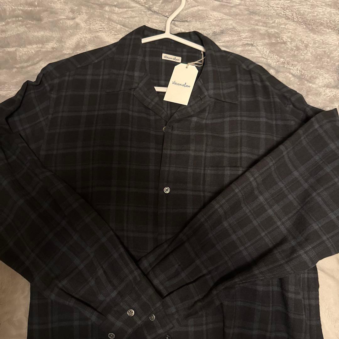 Steven Alan＞ネル マドラスチェック オープンカラー シャツ BOX