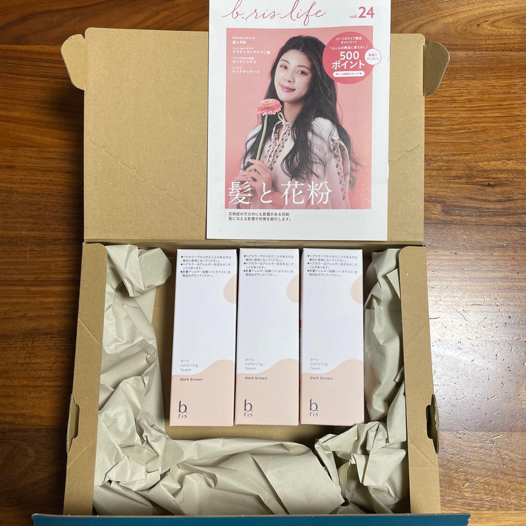 b. ris エアリーカラーリングフォーム ダークブラウン 3本セット Amazon | ビーリス エアリーカラーリングフォーム [ 白髪染め 医薬部外