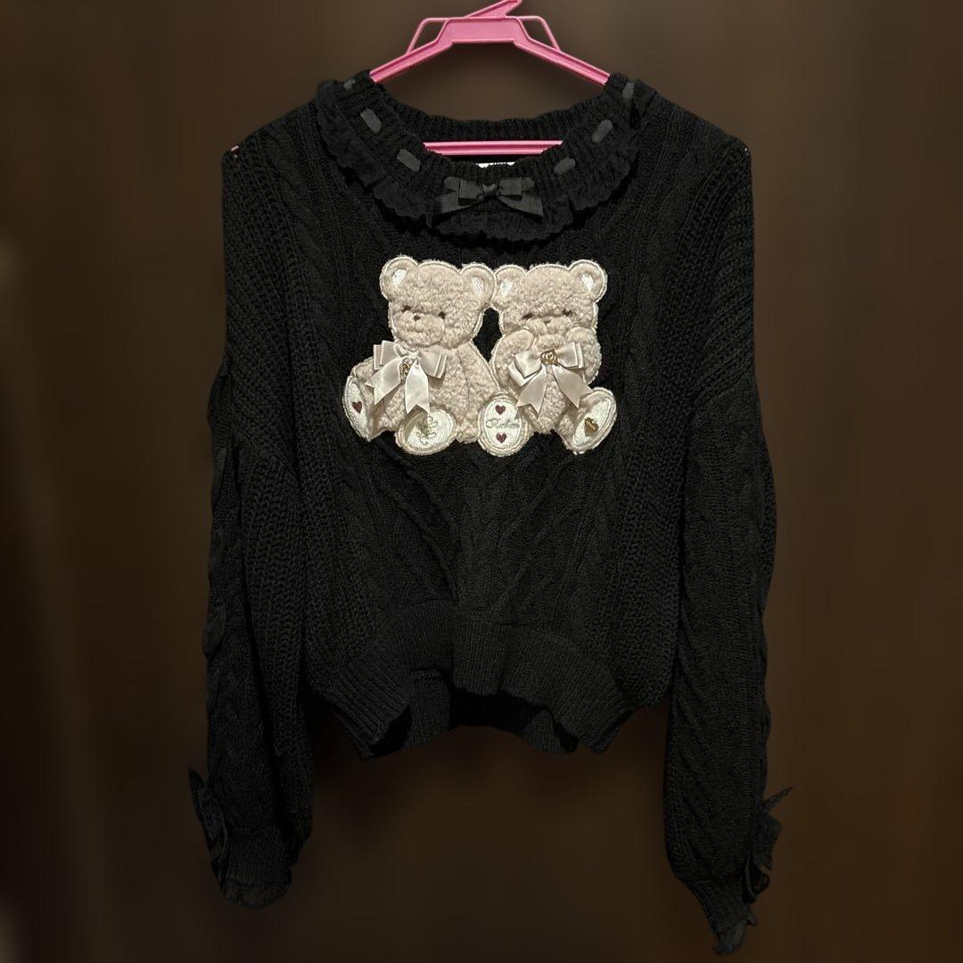 LIZ LISA リズリサTwin Bearsニットトップス ブラック - メルカリ