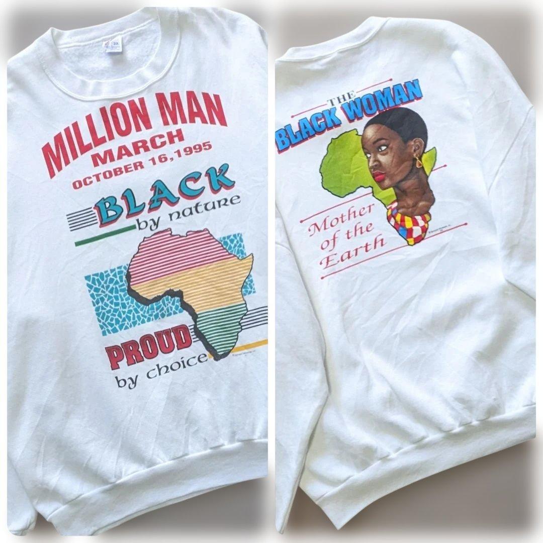 古着 90s MILLION MAN MARCH スウェット USA製 3X 90s USA製 JERZEES 無地スウェット ブラック ラグラン 古着 - メルカリ