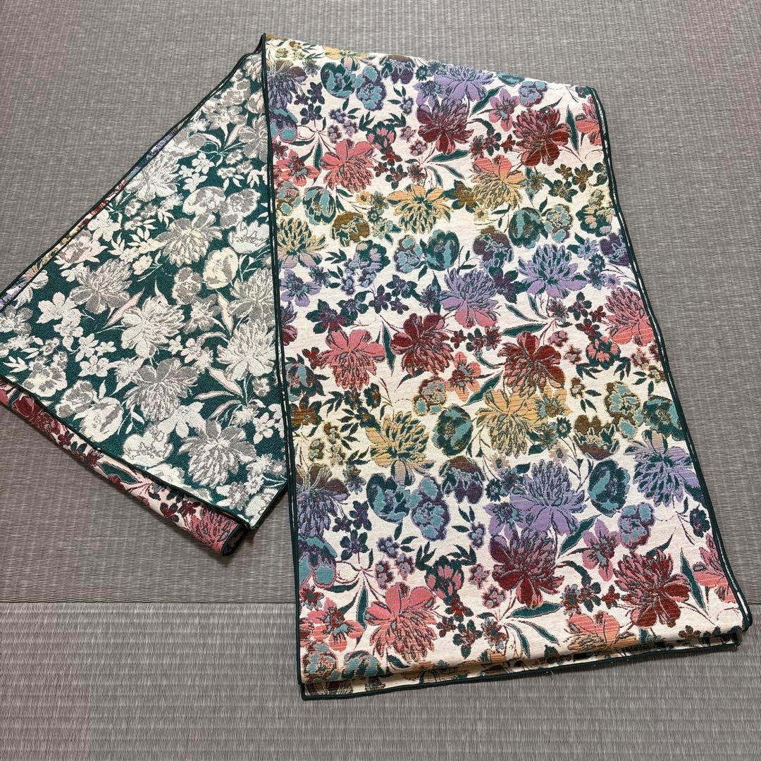 ツバキアン　tsubakian 兵児帯　フロレゾン　グリーン フロレゾン兵児帯 グリーン 残りあと僅かとなりました A面もB面も