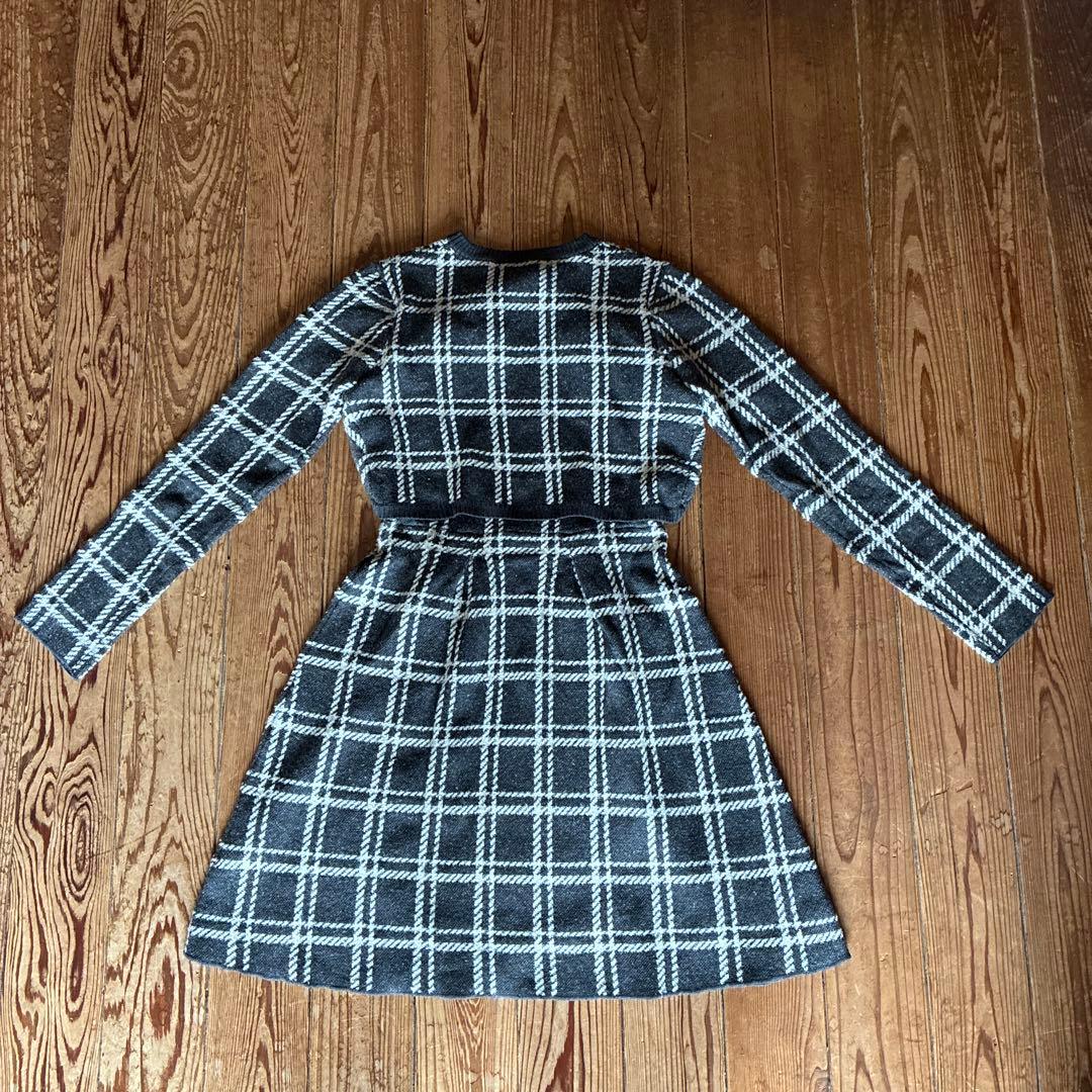 Her lip to Pantheon Checked Knit Dress - メルカリ