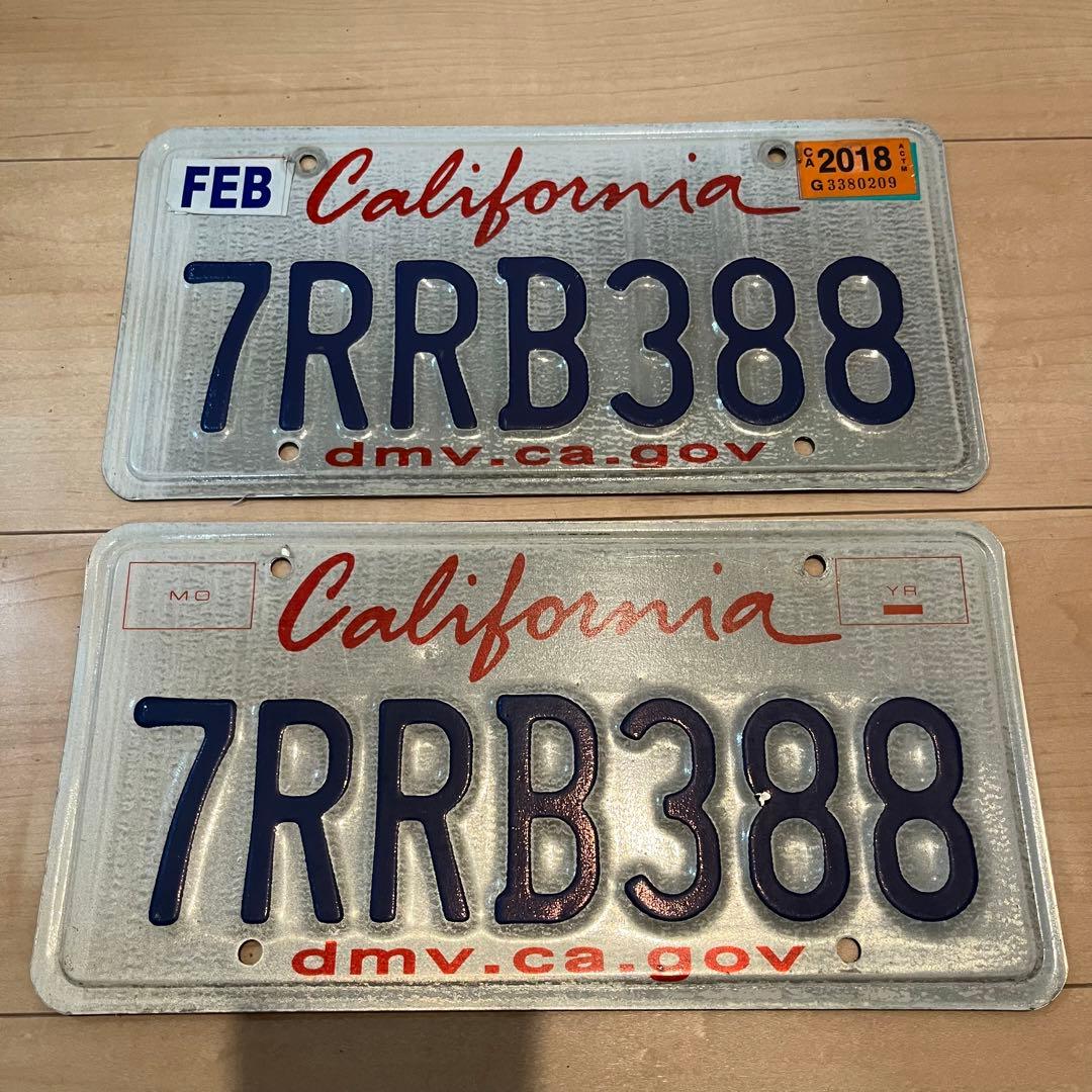 388 アメリカカリフォルニアナンバープレート ライセンスプレート前後