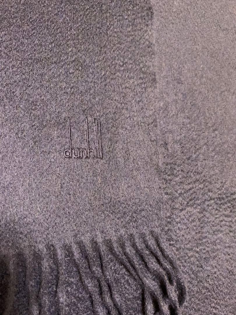 Dunhill ダンヒル マフラー 総カシミヤ ネイビー 百貨店購入 - メルカリ