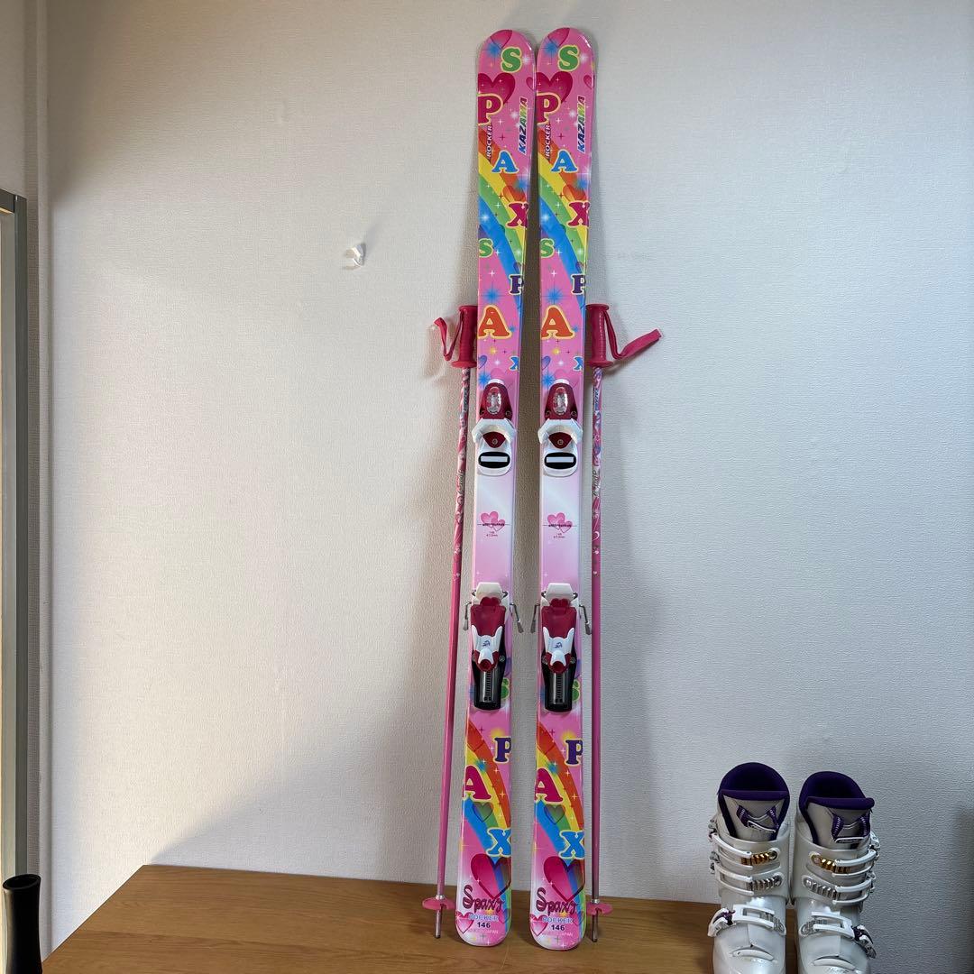 KAZAMAジュニア146cmスキーセット hart 23cm ストック付 - メルカリ