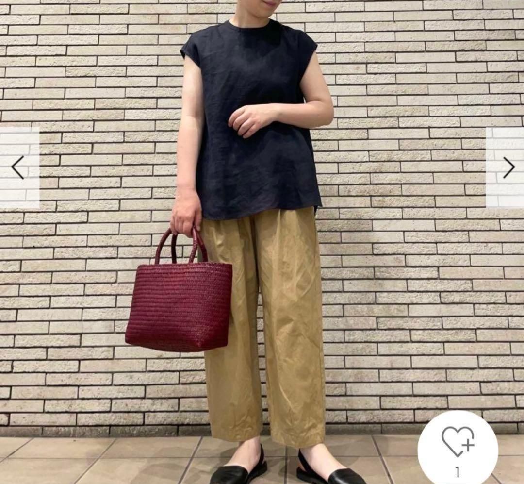 新品 今季 かぐれ リネンフレンチクルーネック 2025年春夏 ネイビー