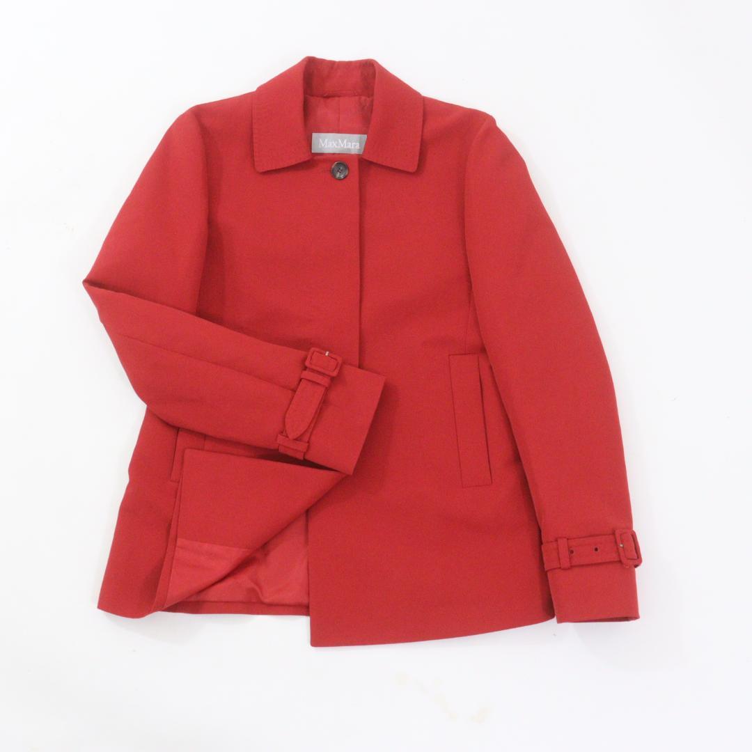 美品】MaxMara マックスマーラ 銀タグ ジャケット コットン 赤 M