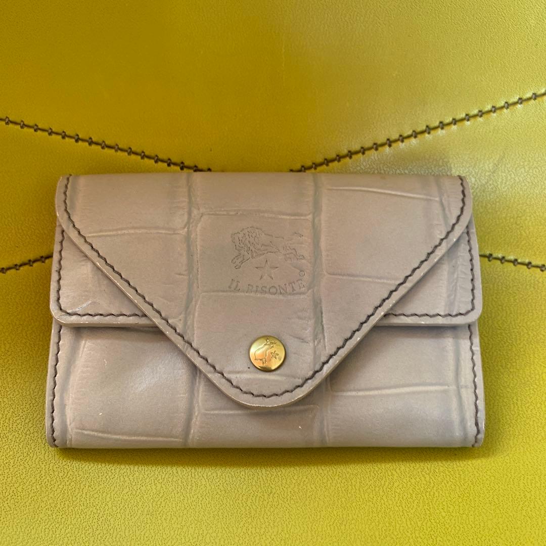 ☆値下げ イルビゾンテ カードケース.コンパクト財布 グレー(トープ