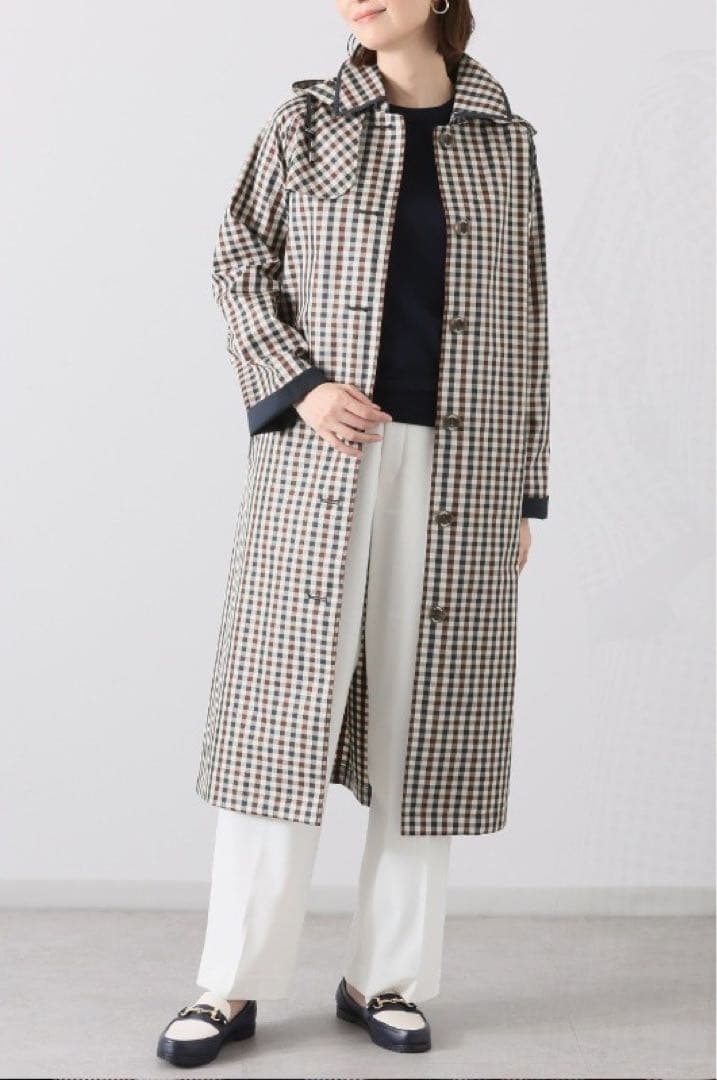 アクアスキュータム》新品 トレンチデザイン クラブチェック レイン