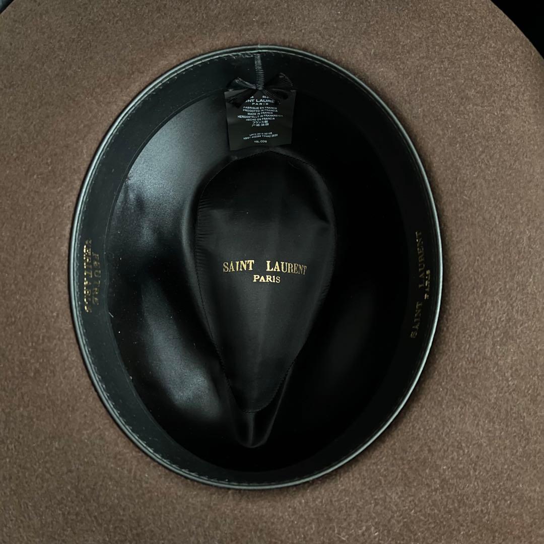 まっきー様専用 新品！Saint Laurent Paris ハット ブラウン - メルカリ