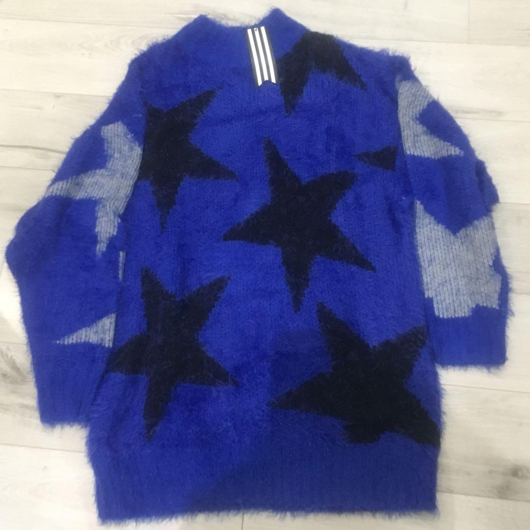 星柄モヘア長袖ニットブルー - メルカリ