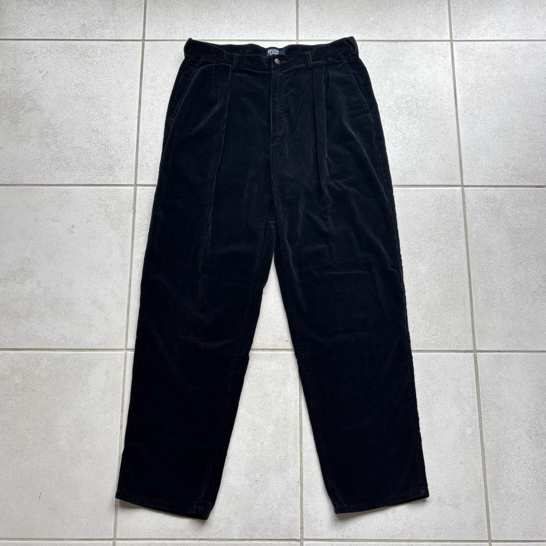 90s USA製 ラルフローレン ポロチノ 初期タグ ブラックコーデュロイ
