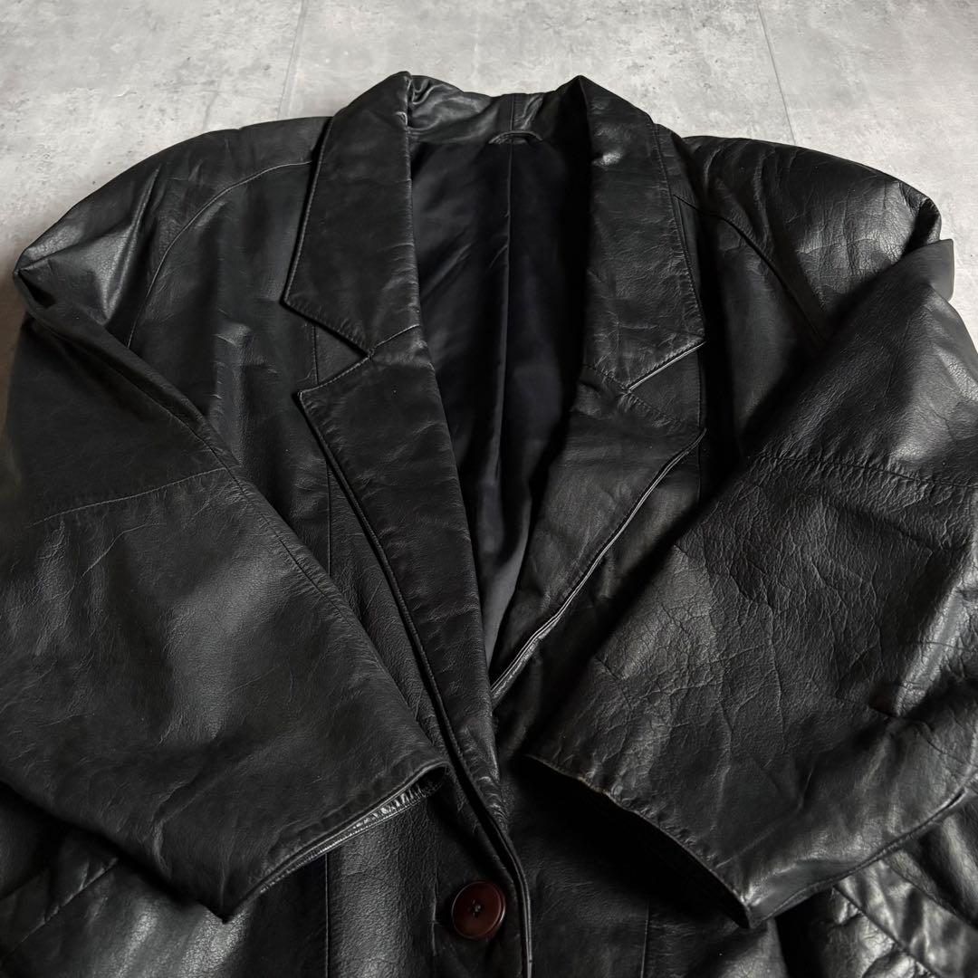 90s vintage】レザーコート レザージャケット 牛革 本革 - メルカリ