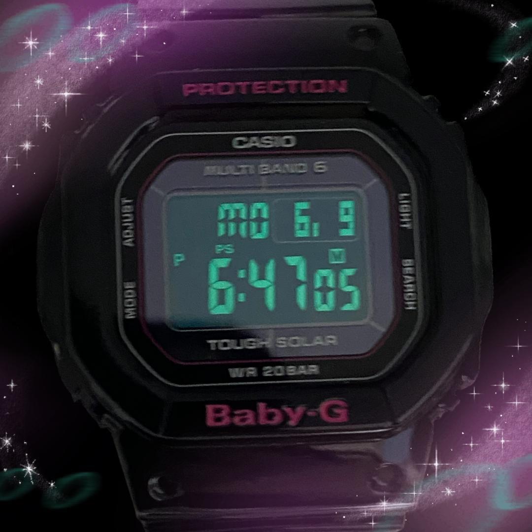 《美品 稼働品》 カシオ Baby-G レディース腕時計 デジタル ソーラー電波