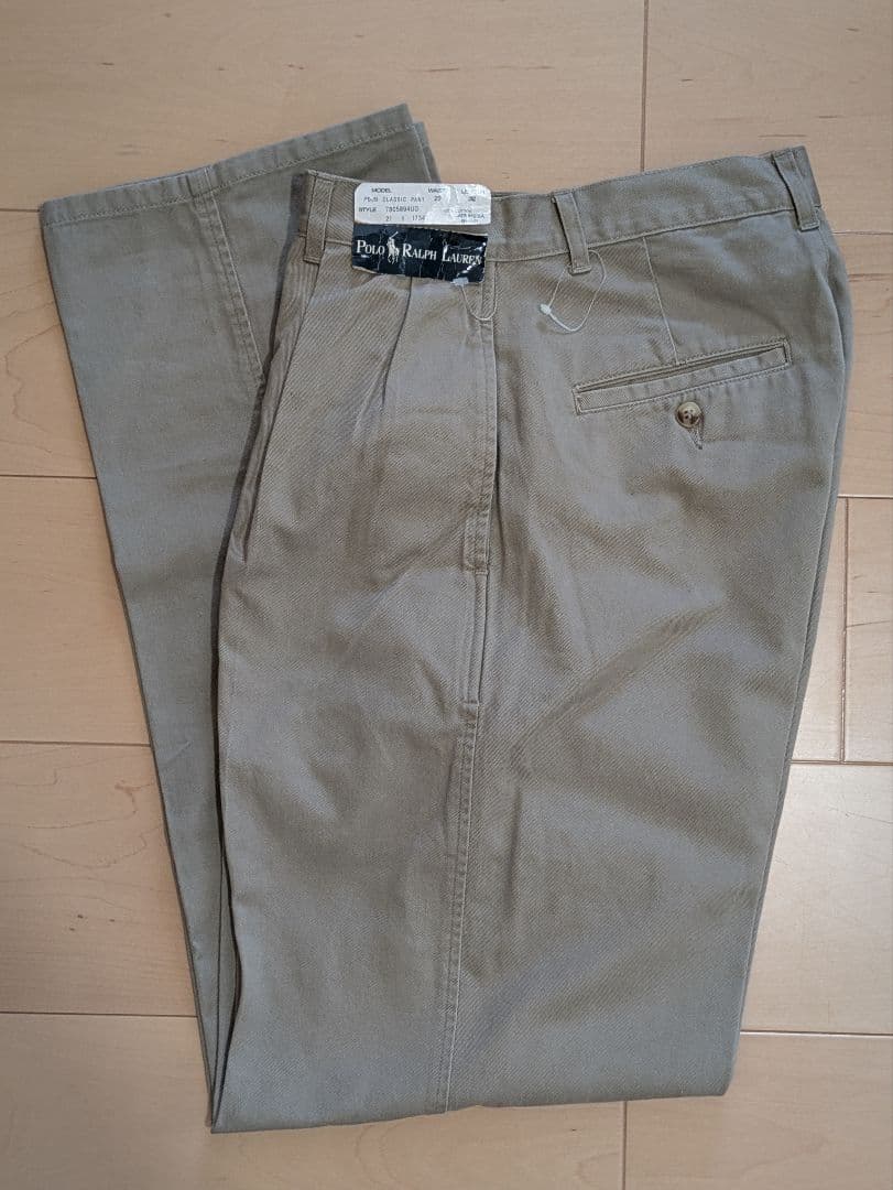 デッドストック 90s ポロ ラルフローレン クラシック ツータック