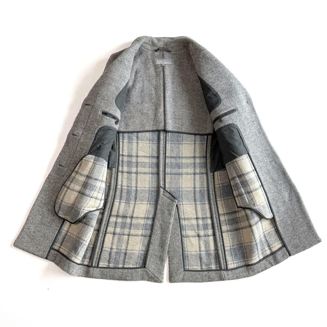 マーガレットハウエル ヘリンボーン ウール 比翼ボタン ツイード