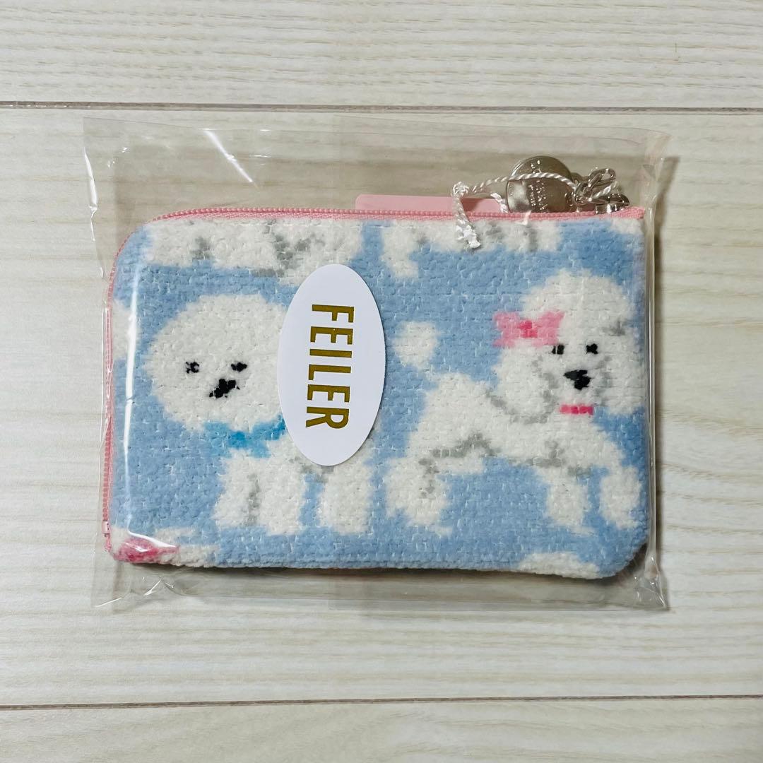 FEILER モフモフワンチャン L字ポーチ ペールブルー（WEB限定） - メルカリ