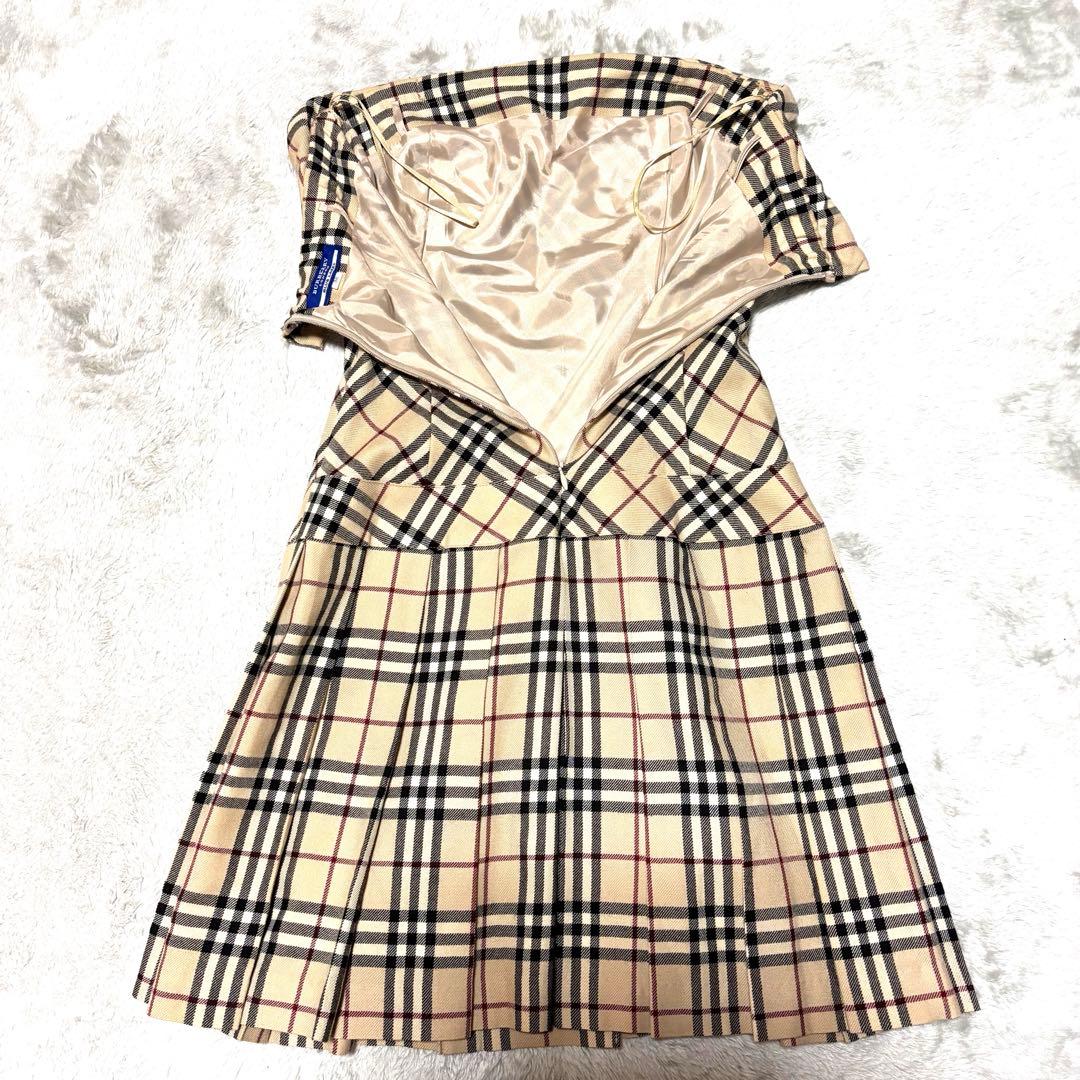 希少 バーバリー ブルーレーベル ノバチェック ワンピース 38 - メルカリ