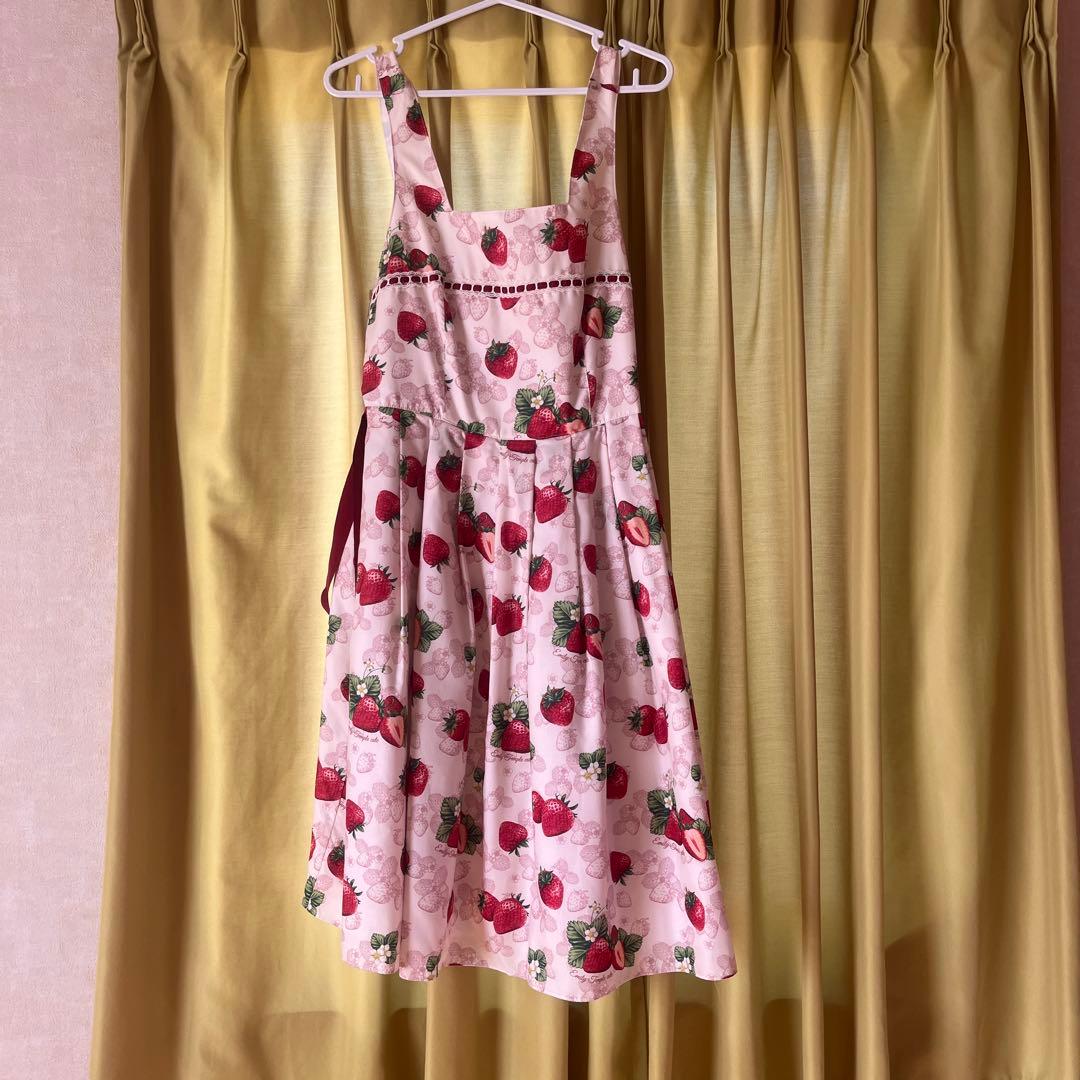 Emily Temple cute 苺柄のジャンパースカート　JSK Strawberry Pattern Gobelin JSK (2006) by Emily Temple Cute