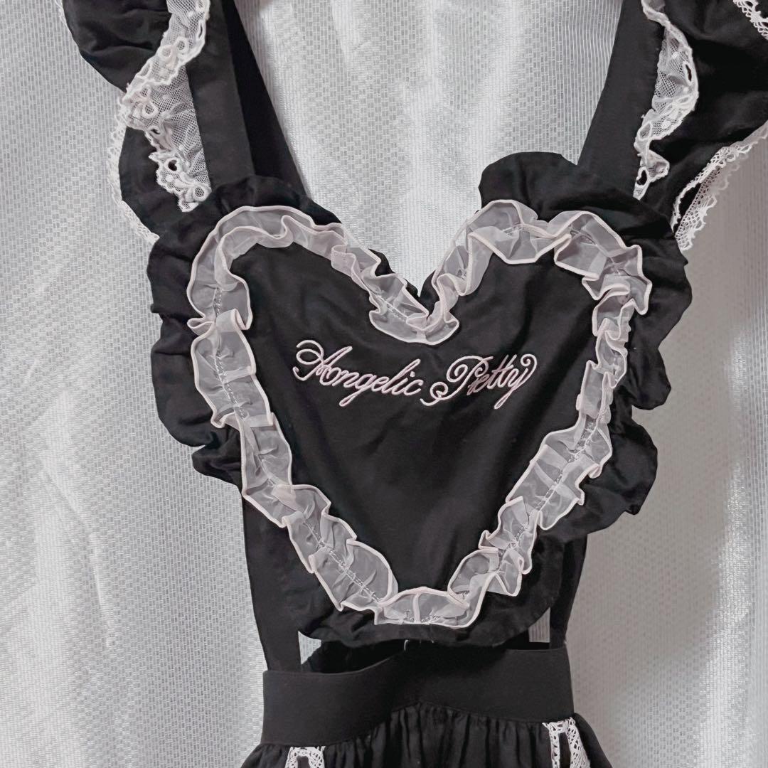 アンプリ♡Heart胸当て付きスカート 黒ピン - メルカリ