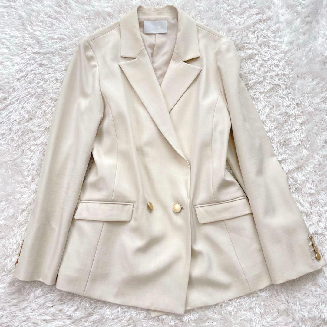 CELFORD✨袖スリットリネンライクジャケット ダブル 金ボタン 2way