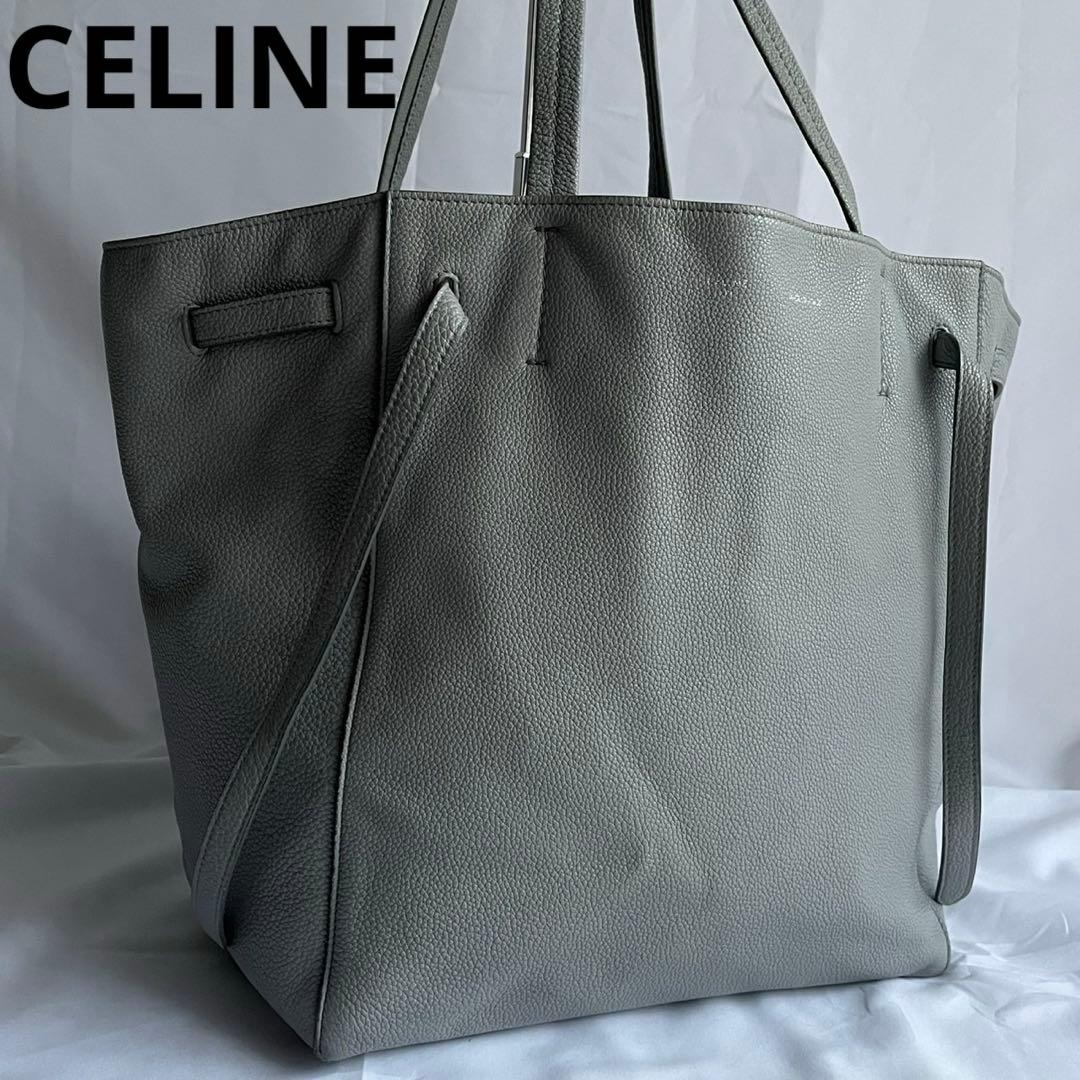✨極美品✨　CELINE バーティカルカバ　トートバッグ　レザー　グレー CELINE（セリーヌ） バーティカルカバ スモール トートバッグ