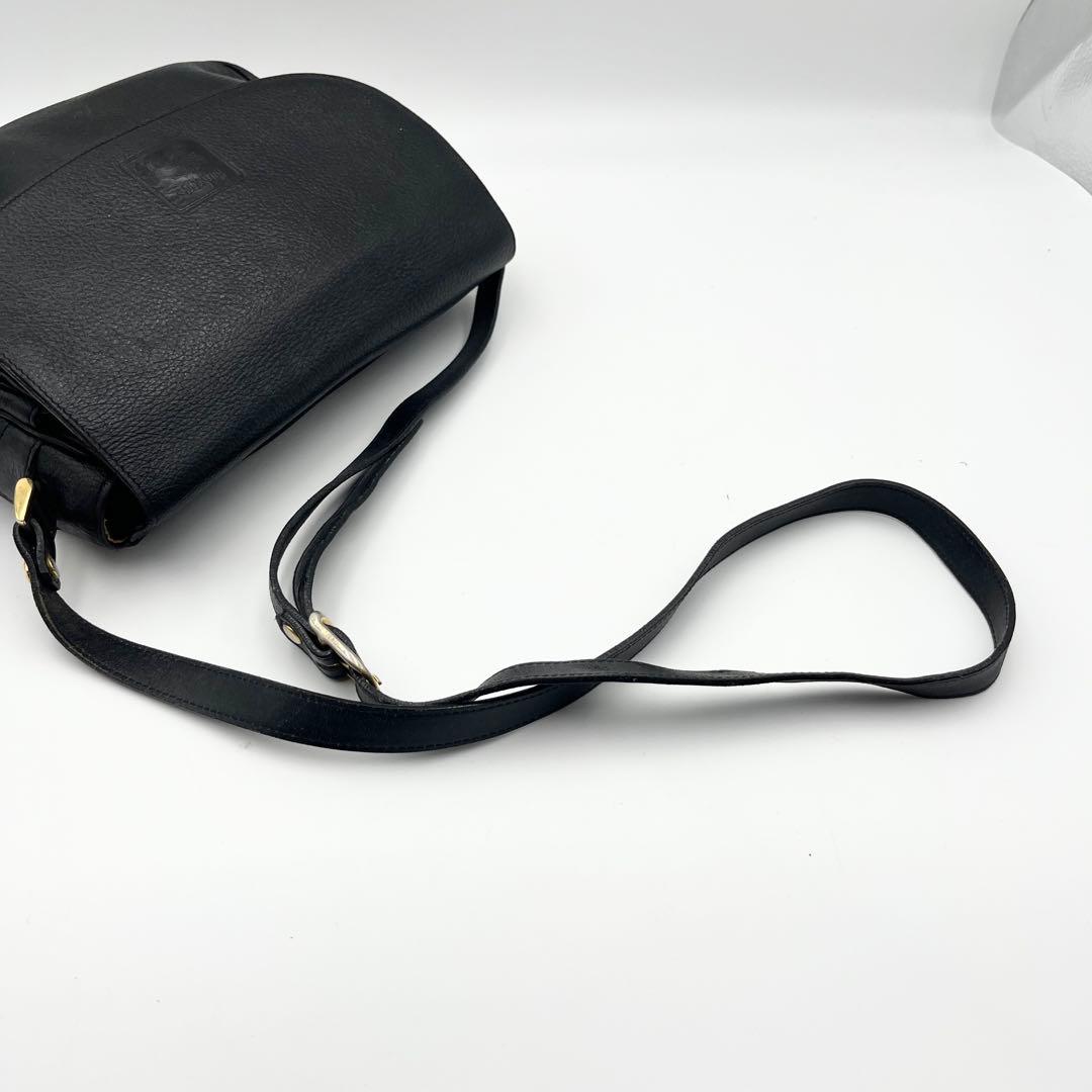 希少✨ バーバリー ショルダーバッグ フラップ ノバチェック レザー 黒