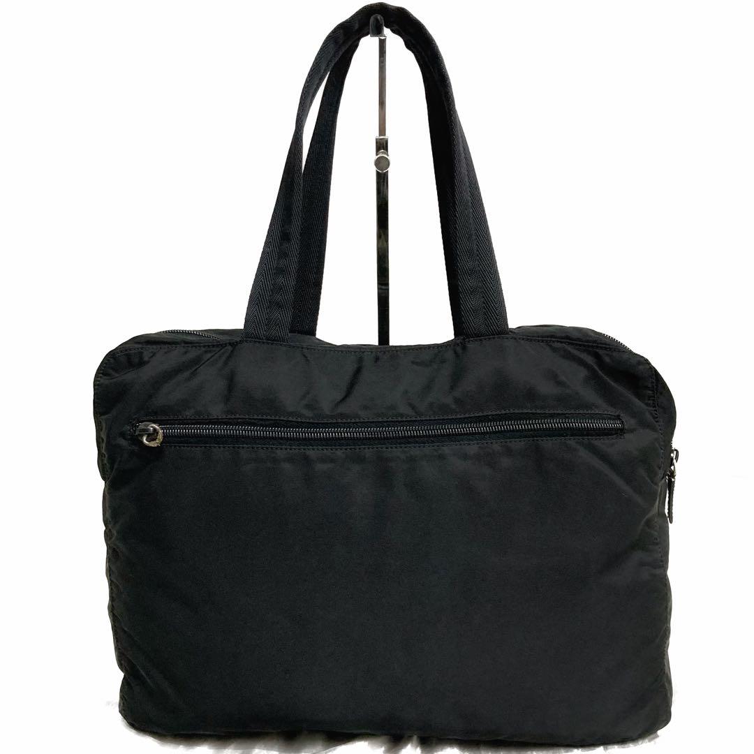 美品✨PRADA ナイロントートバッグ 三角ロゴ A4収納可 正規品カード