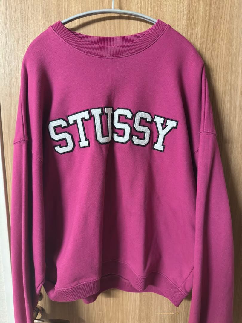 STUSSY RELAXED OVERSIZED CREW Pink Mサイズ - メルカリ