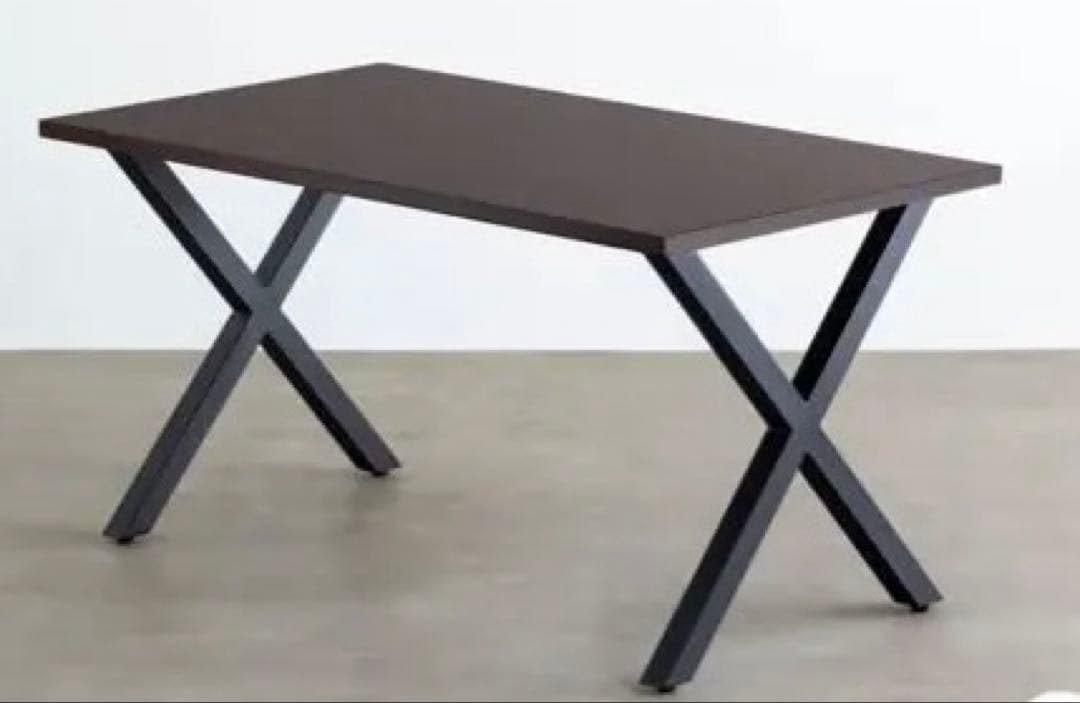 kanademono ダイニングテーブル ブラックブラウン THE TABLE / ラバーウッド ブラックブラウン × Black Steel（クリア