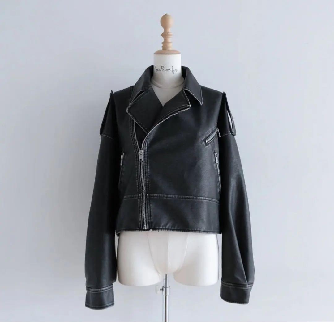 SEAROOMLYNN Vintage wash ECOレザーライダース - メルカリ