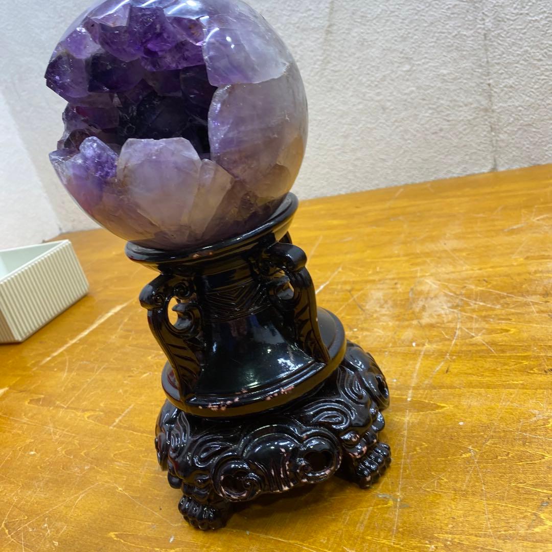 丸*⭐様 アメジスト球 天然石 笑口 直径約14.5cm 3.5kg ブラジル産